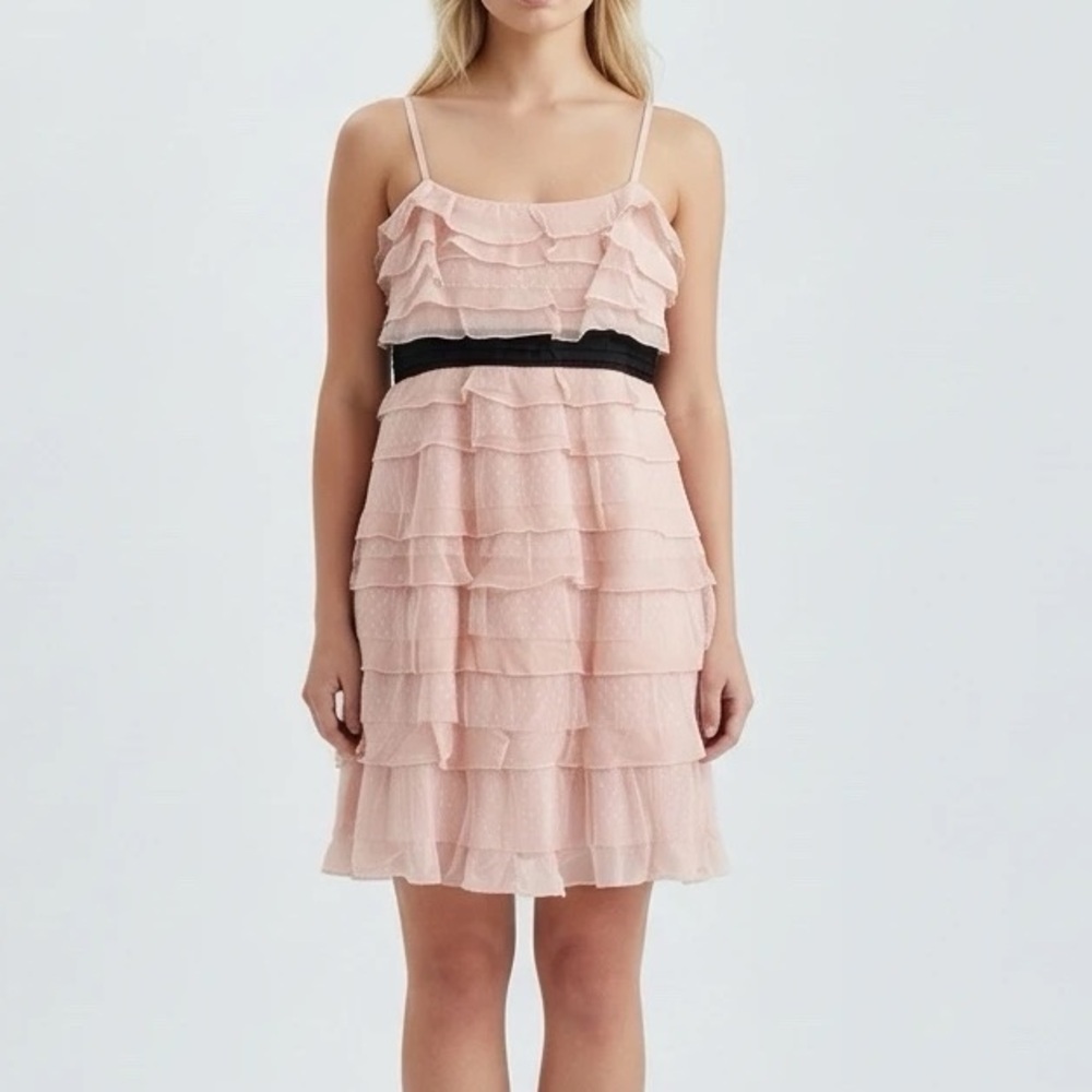 BCBG Ballet Pink Ruffle Cocktail Dress